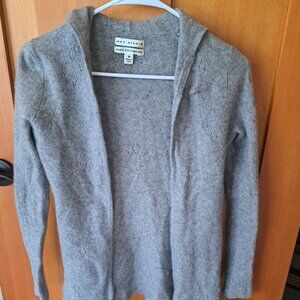 100% Cashmere Sweater Grey with Hood Size M